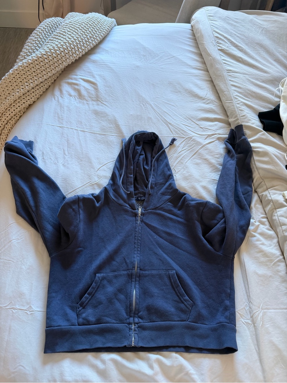 Brandy Melville Navy Cropped Zip up